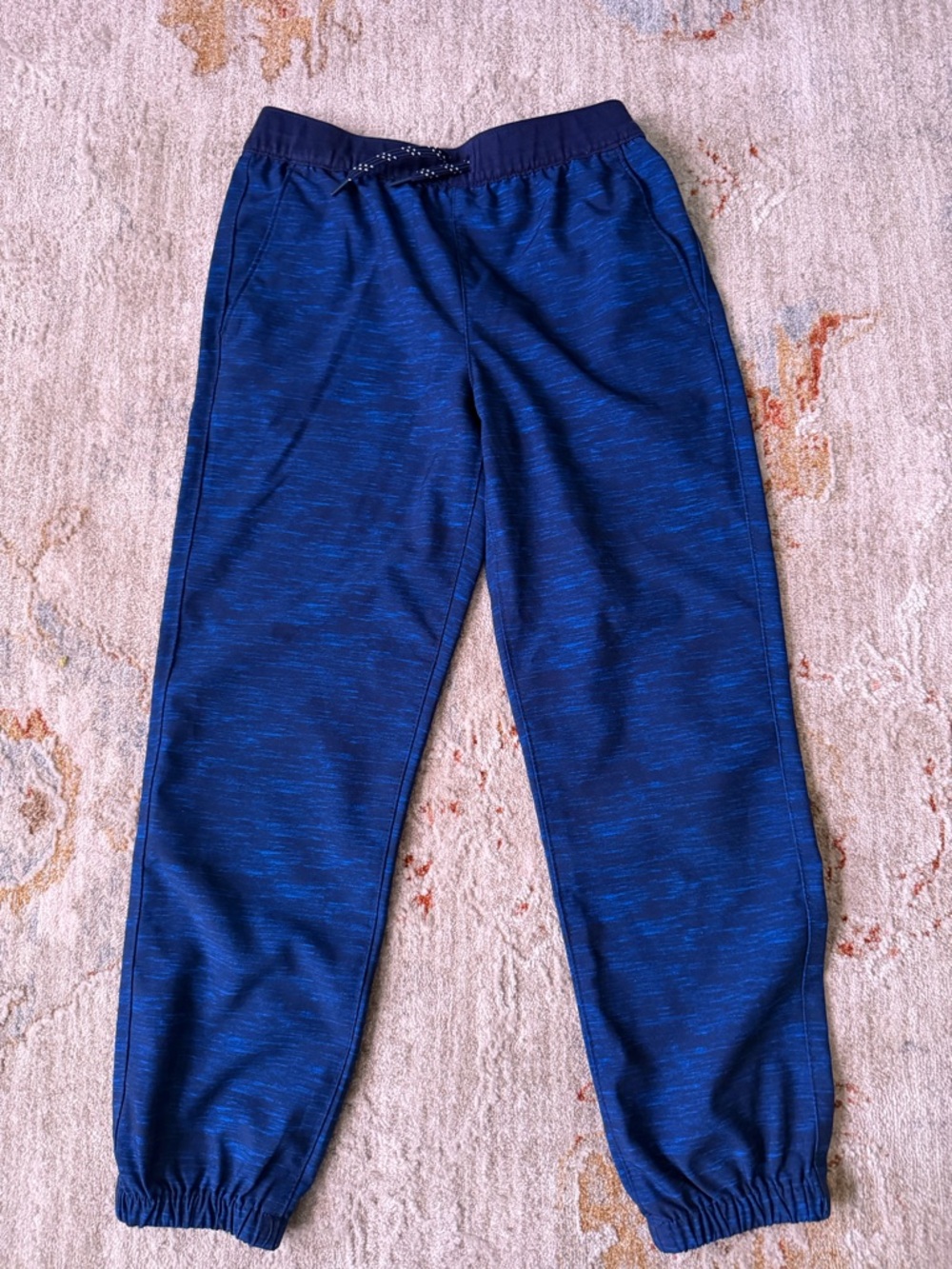 Lands' End Boys Navy Heathered Jogger Sweatpants